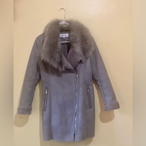 Calvin Klein suede coat size XS - Picture 2 of 8